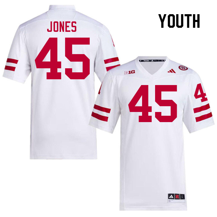 Youth #45 Mason Jones Nebraska Cornhuskers College Football Jerseys Stitched Sale-White